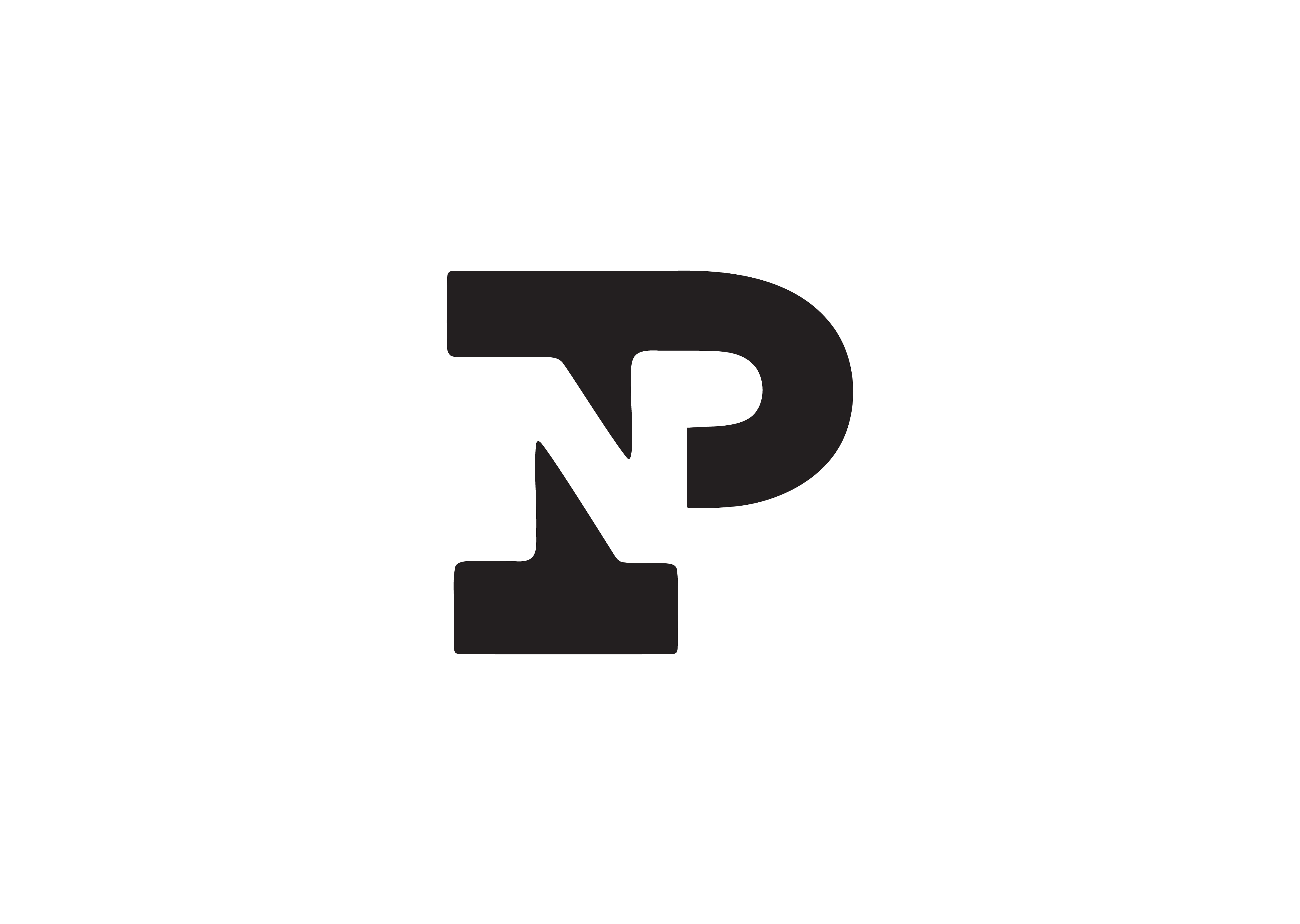 Monogram for a personal brand, designed to be professional, serious, and straightforward.