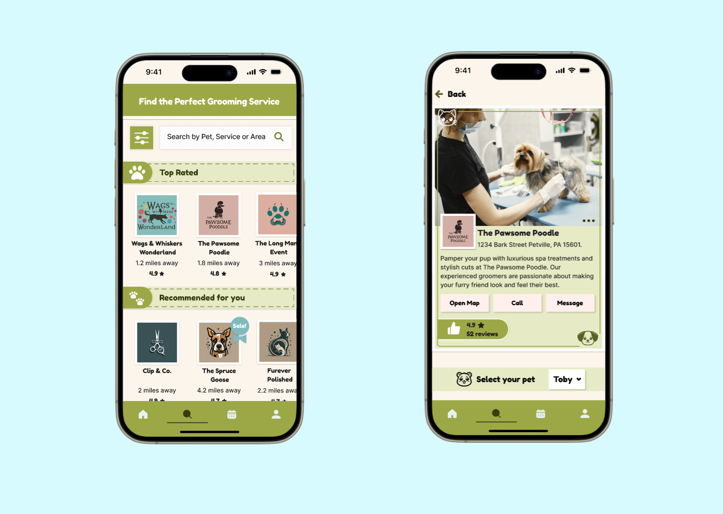 Pawper's Mock-up Screen for Home and Search