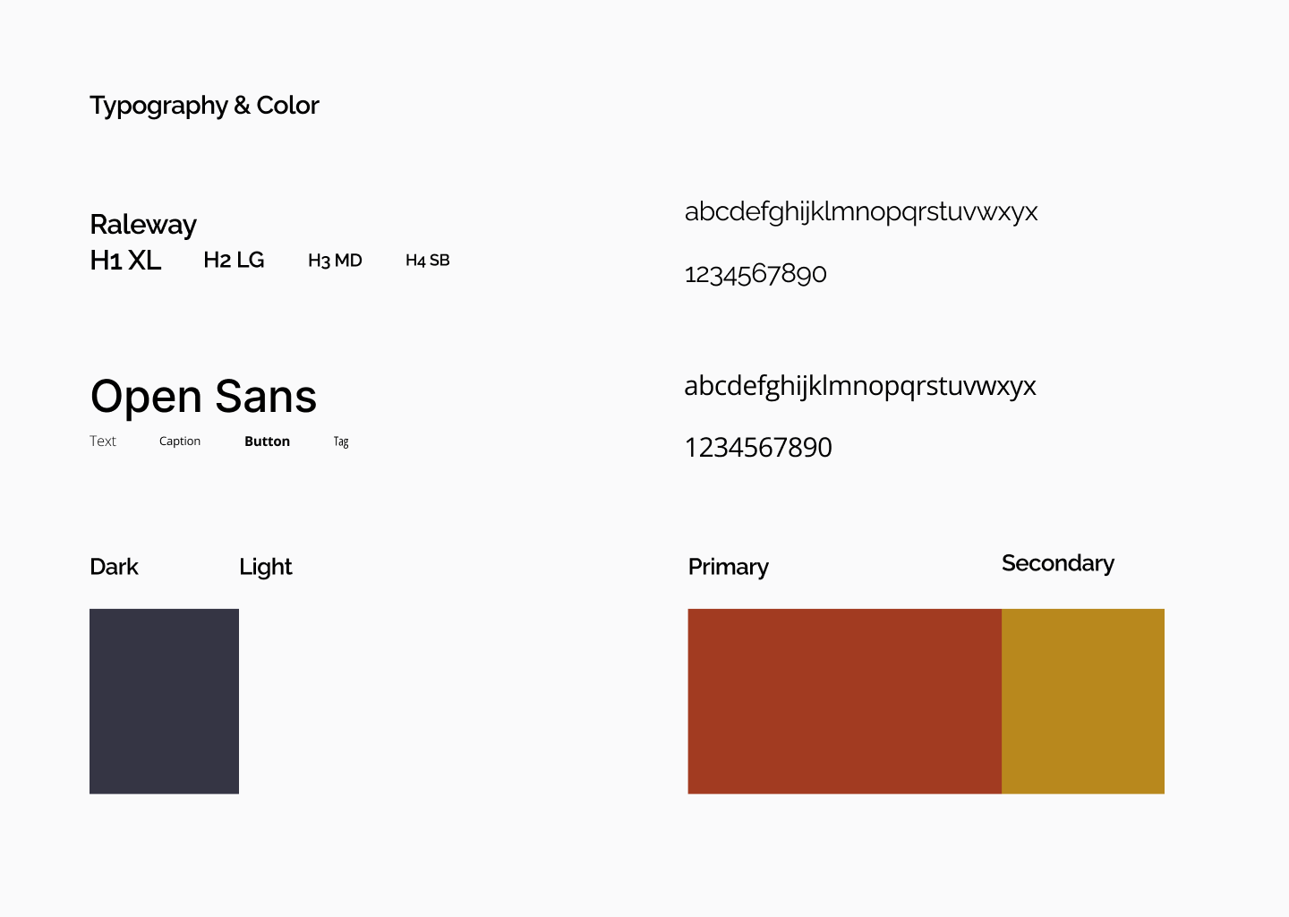 Style sheet mockup showcasing typography and color percentages used in StudyHub